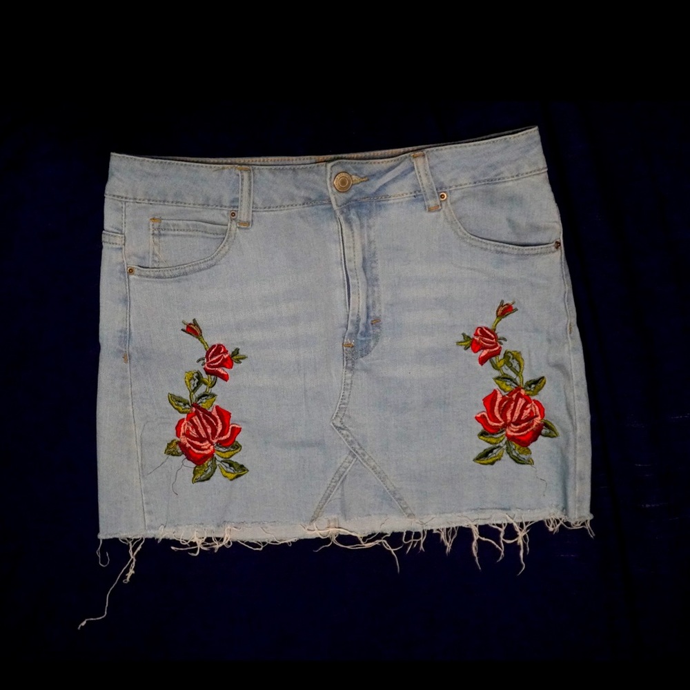 Light Wash Mini Jean Skirt